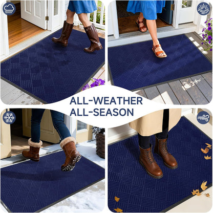 100pointONE Durable Front Door Mat, Heavy Duty Indoor Outdoor Doormat, 48” x 36” Low Profile Outdoor Mats for Home Entrance, Stain and Fade Resistant Shoe Scraper Mat, Ideal for High Traffic Area