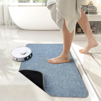 Bath Mat,Ultra Thin Bathroom Rugs,Rubber Bath Mats for Bathroom,No Slip Bath Rugs,Quick Dry,Machine Washable,Low Pile,Absorbent,Shower Outside,Sink,Home Decor Accessories.Grey,1'5"x2'3"(17x27Inch)