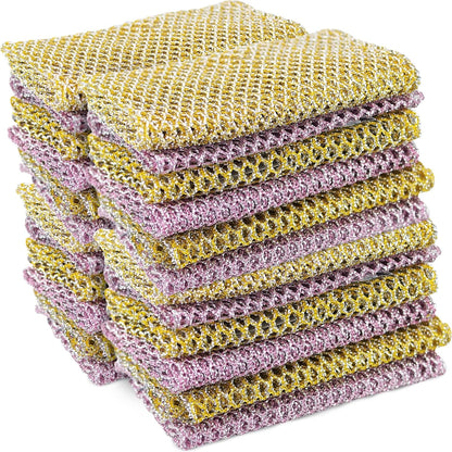 Non-Scratch Dish Scrubbers (6 Pcs) — Outlasts 7+ Sponges, Stays Odor-Free | Replace Smelly Kitchen Sponges | Non-Absorbent Mesh | Safe on Non-Stick, Cast Iron, Glass | Made in Korea Since 2012
