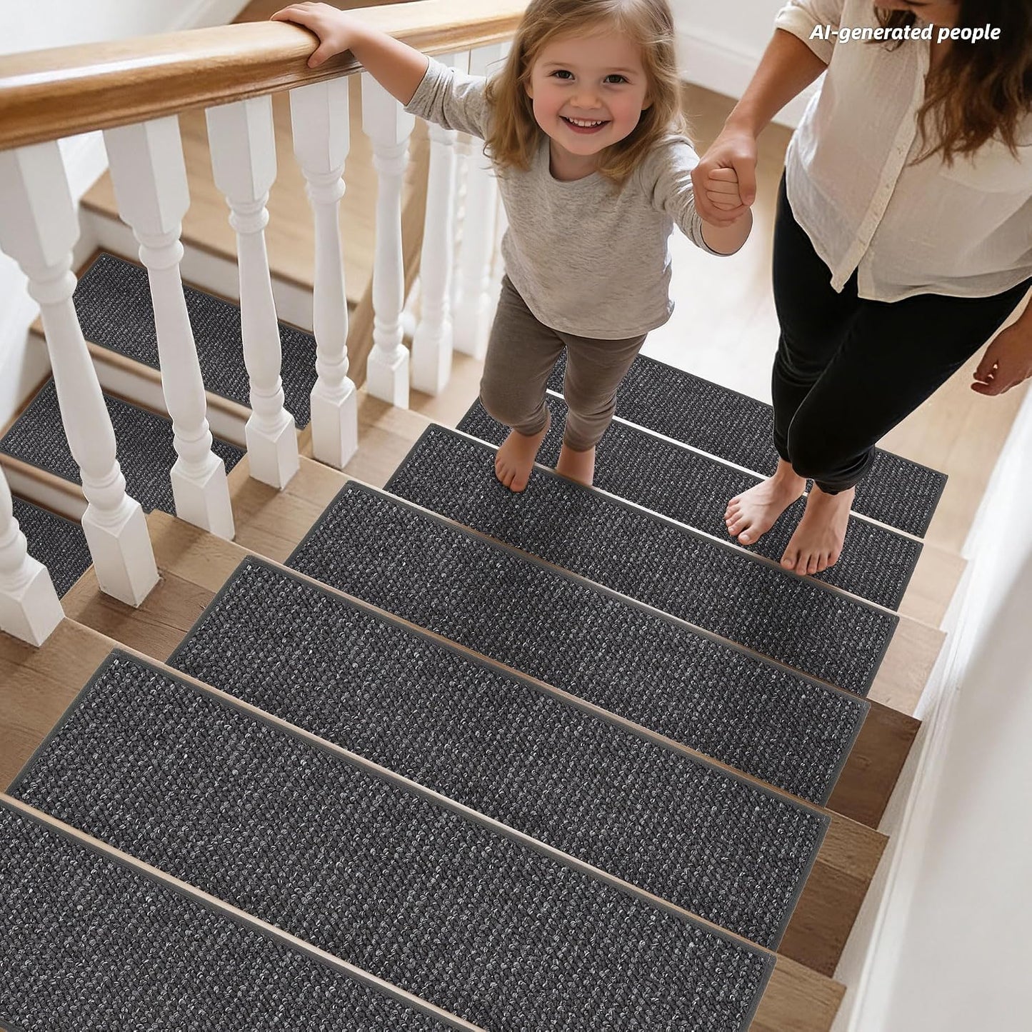 BEQHAUSE Stair Treads for Wooden Steps 28inX9in, Carpet Stair Treads Non Slip Indoor, Machine Washable Stair Runners for Kids Elders and Pets, Carpet for Stair Rugs Mat, TPE Backing, 4pcs, Taupe