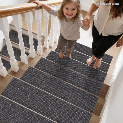 BEQHAUSE Stair Treads for Wooden Steps 28inX9in, Carpet Stair Treads Non Slip Indoor, Machine Washable Stair Runners for Kids Elders and Pets, Carpet for Stair Rugs Mat, TPE Backing, 4pcs, Taupe