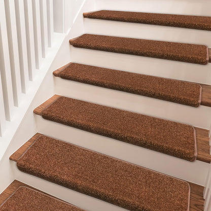 PURE ERA Carpet Stair Treads Tape Free Non Slip Indoor Stair Carpet Stair Protectors Pet-Friendly Non-Slip Skid Resistant Washable Reusable 8" x 30"(2 Pieces,Black)