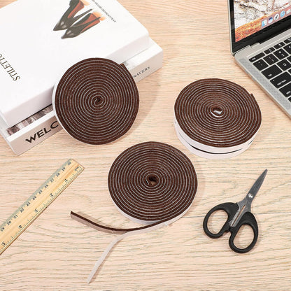 Zonon 4 Rolls 120 Inch Felt Strip with Adhesive Backing Felt Tapes Furniture Strip Rolls Self Stick Heavy Duty Polyester for Protecting Furniture and DIY Adhesive(Black,0.5 Inch)