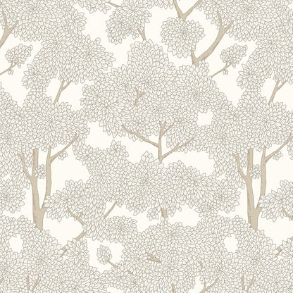 JiffDiff Tree Wallpaper Peel and Stick Jungle Wall Paper Forest Mural Stick on Wallpaper Modern Waterproof Self Adhesive Contact Paper (17.3" x 120" Cream)