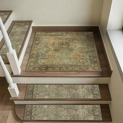 sarben Non Slip Stair Treads for Wooden Steps 15PCS - 8"x30" Indoor Safety Carpet, Edging Mats with TPE Adhesive Backing, Pet and Elderly Friendly Stair Rugs (Taupe) - Colors B