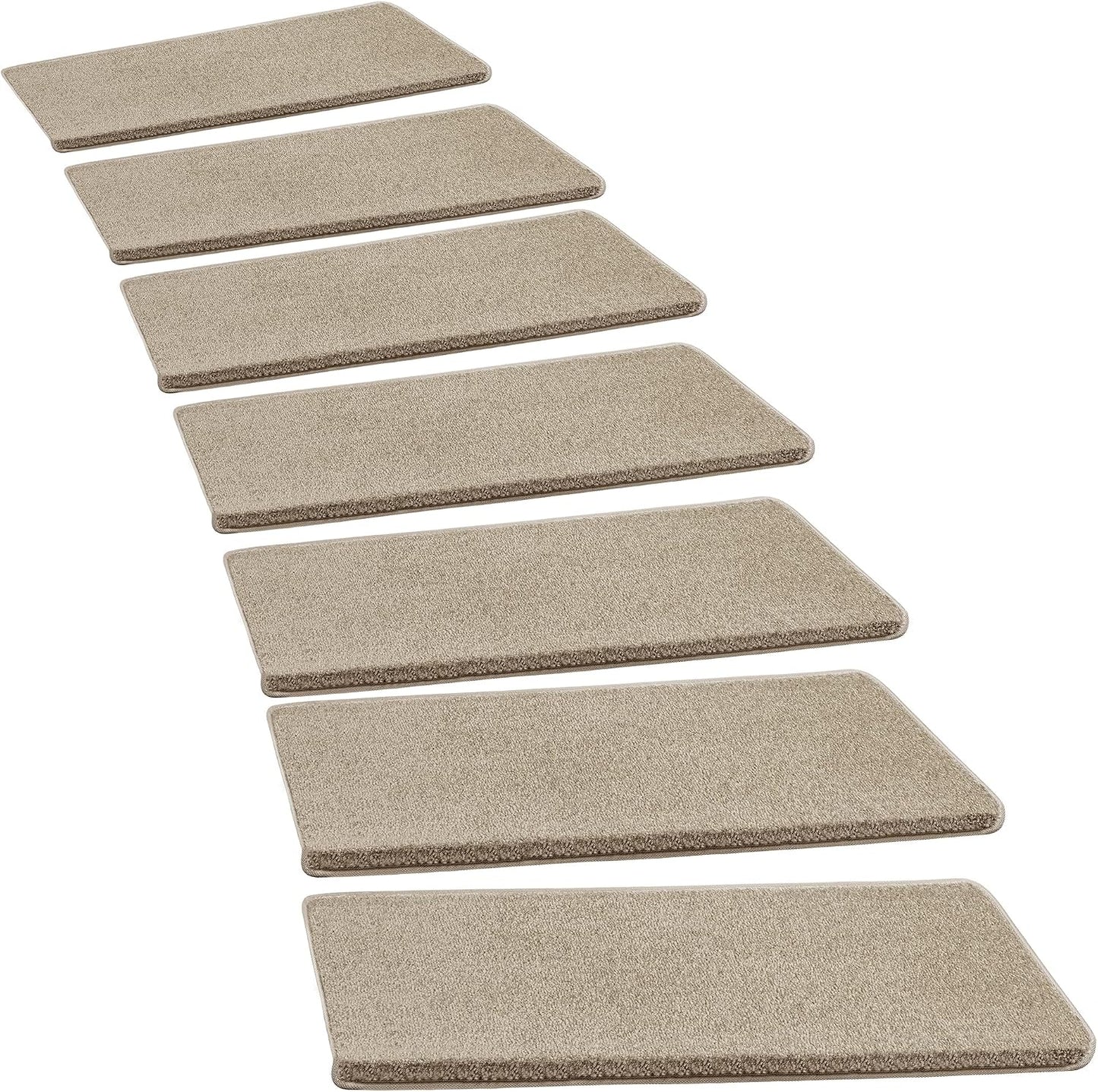 PURE ERA Carpet Stair Treads Tape Free Non Slip Indoor Stair Carpet Stair Protectors Pet-Friendly Non-Slip Skid Resistant Washable Reusable 8" x 30"(2 Pieces,Black)