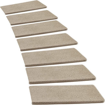 PURE ERA Carpet Stair Treads Tape Free Non Slip Indoor Stair Carpet Stair Protectors Pet-Friendly Non-Slip Skid Resistant Washable Reusable 8" x 30"(2 Pieces,Black)