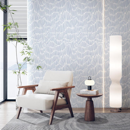 Theper Beige Wallpaper 17.3"×78.8" Modern Striped Peel and Stick Wallpaper Boho Removable Self Adhesive Wall Paper for Bedroom Waterproof White and Gold Contact Paper for Cabinets Vinyl