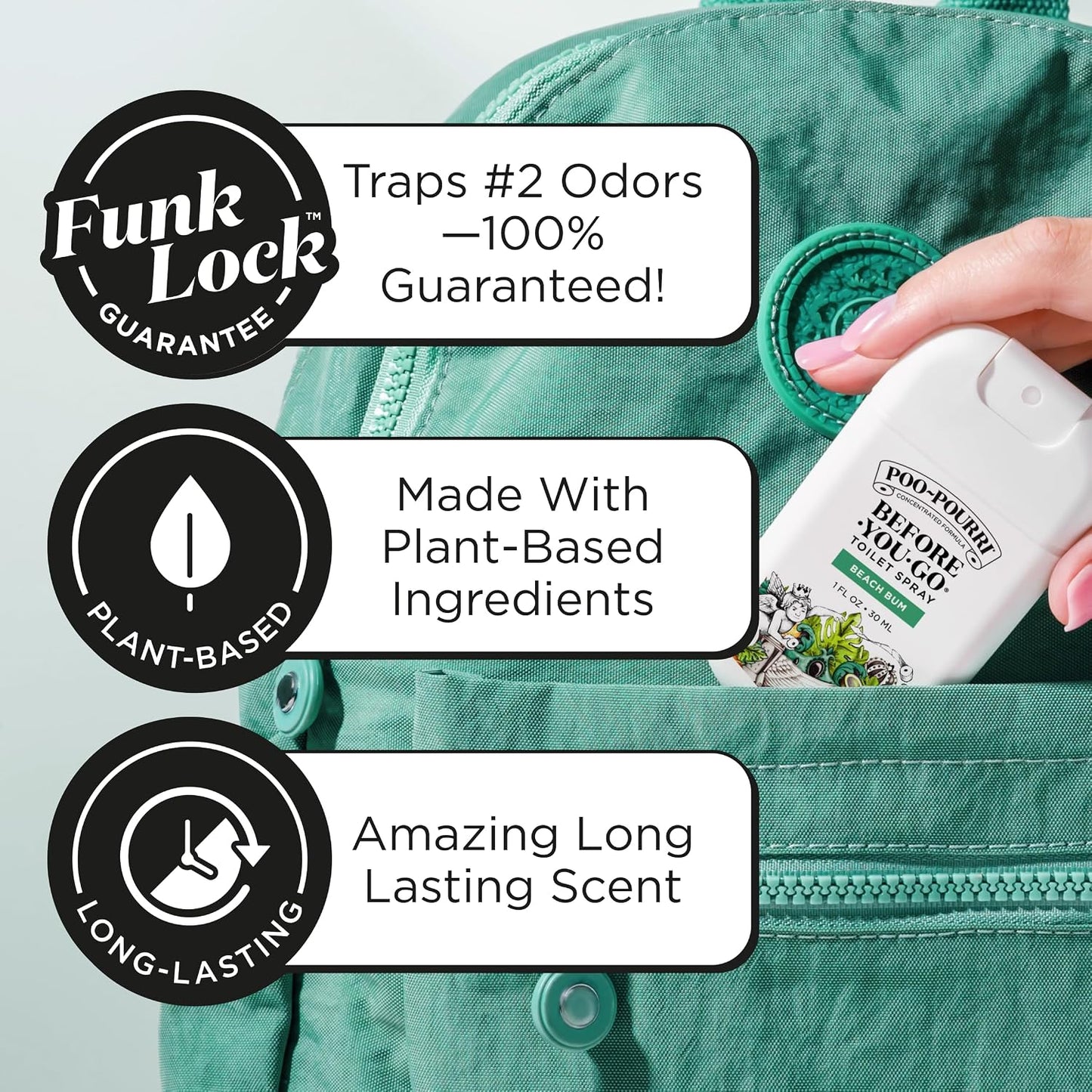 Poo-Pourri Before-You-Go Toilet Spray, Bamboo Rain, 2 Fl Oz, Up to 100 Uses, Bathroom Odor Deodorizer with Essential Oils for Home or Work, Travel Essentials, TSA Approved Size, Bamboo & Fresh Grass