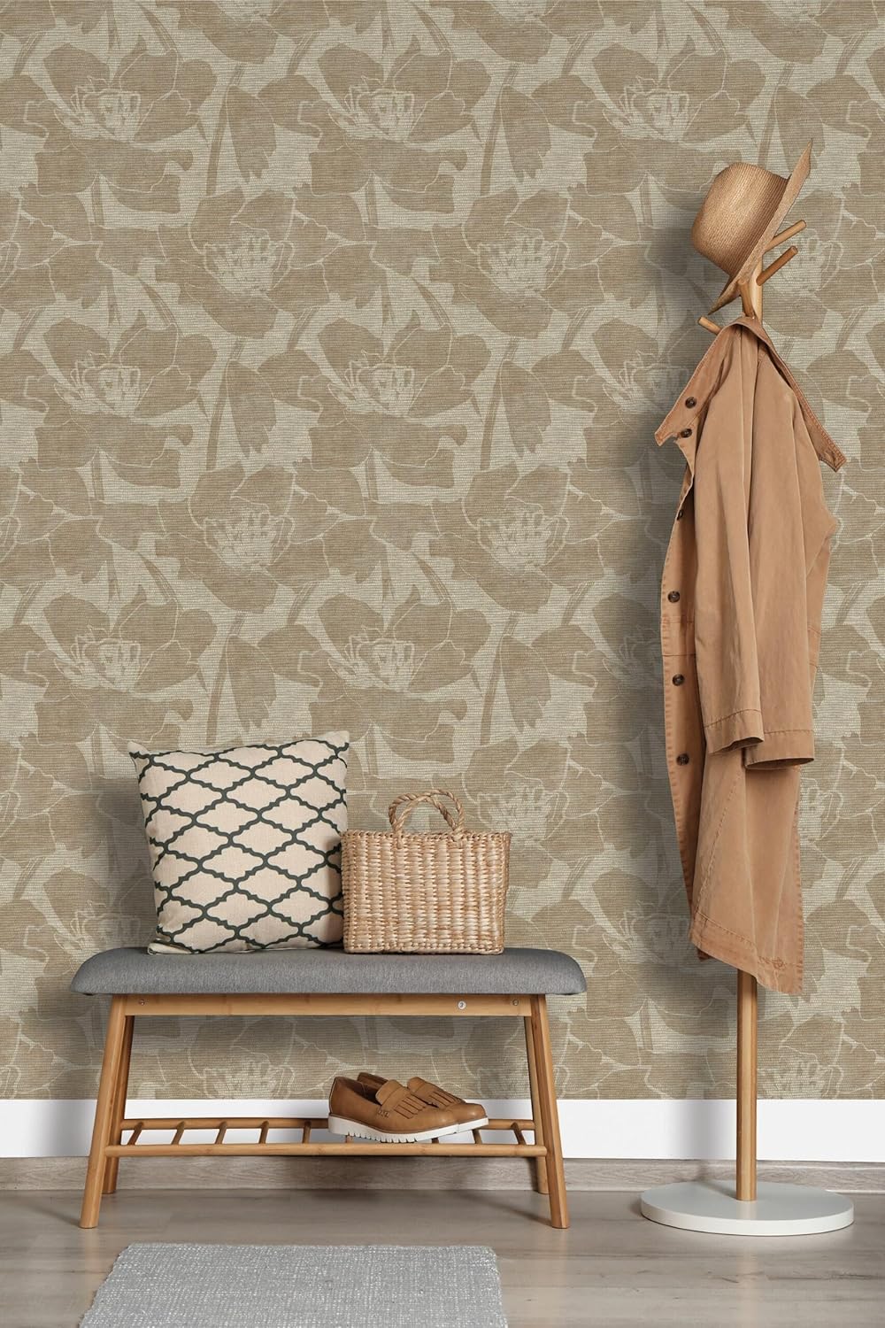 Peel and Stick Wallpaper Roll 17.5 x 216 Whispering Tales Design in Vinyl Sticker Paper for Accent Panels, Bedroom, Kitchen, Office or Shelf Liner