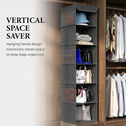 Simple Houseware 6 Shelf Hanging Closet Organizer, Gray