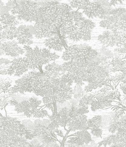Safiyya Peel and Stick Wallpaper Beige Forest Contact Paper 17.3" x 118" Vintage Tree Wall Paper Renter Friendly Self Adhesive Removable Wallpaper for Bathroom Vinyl Off-White
