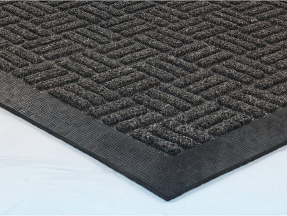 Ottomanson Waterproof Rubber Outdoor Doormat – Heavy-Duty Non-Slip Rubber Floor Mat with Ridge Scraper Pattern, All-Weather Front Door Entry Mat for Mud & Dirt Control – 24" x 36", Black