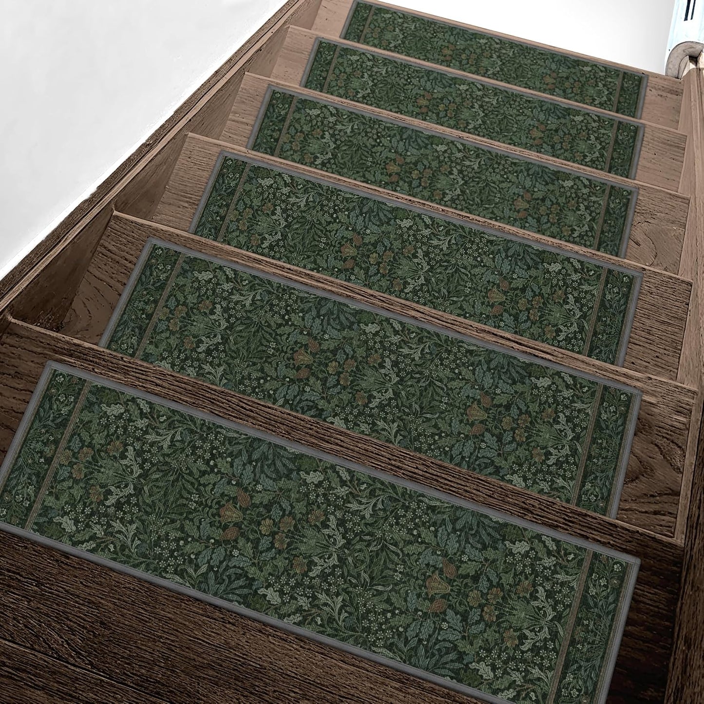 sarben Non Slip Stair Treads for Wooden Steps 15PCS - 8"x30" Indoor Safety Carpet, Edging Mats with TPE Adhesive Backing, Pet and Elderly Friendly Stair Rugs (Taupe) - Colors A