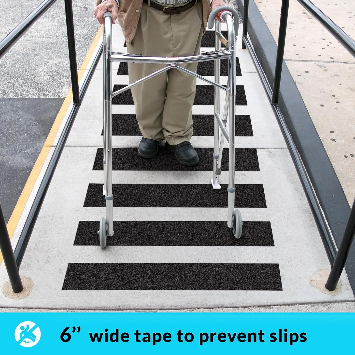 Lifegrip Anti Slip Tape, 4 Inch x 15 Foot Non-Slip Traction Grip Tape for Stairs, Waterproof Stair Treads Grip Non Slip, Non Skid Tape for Steps, Outdoor Black Grip Tape (4" X 15')