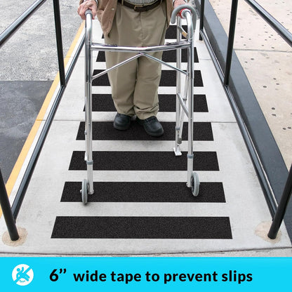Lifegrip Anti Slip Tape, 4 Inch x 15 Foot Non-Slip Traction Grip Tape for Stairs, Waterproof Stair Treads Grip Non Slip, Non Skid Tape for Steps, Outdoor Black Grip Tape (4" X 15')