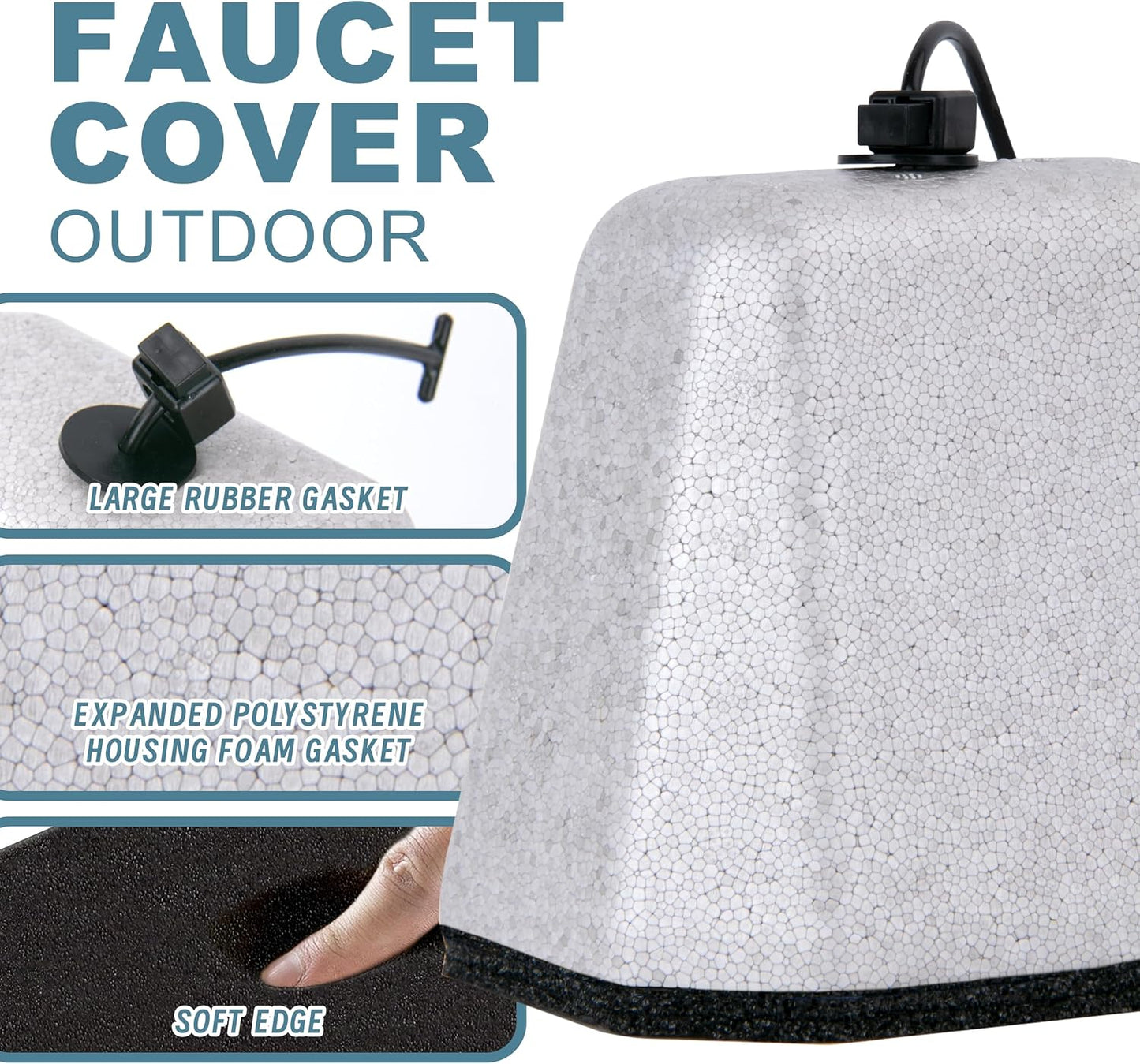 Outdoor Faucet Covers for Winter Freeze Protection, Foam Spigot Covers Winter Insulated for Outside,Hose Bib Cover for Winter (2 Pack)