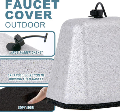 Outdoor Faucet Covers for Winter Freeze Protection, Foam Spigot Covers Winter Insulated for Outside,Hose Bib Cover for Winter (2 Pack)