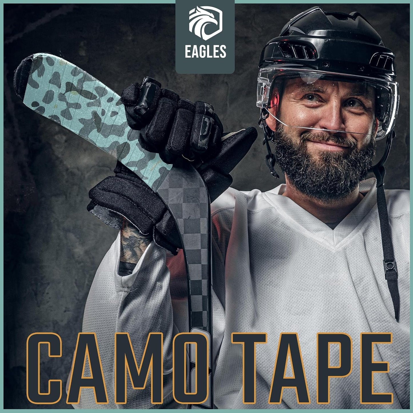 EAGLES Hockey Tape Multipurpose Cloth Tape Roll for Lacrosse Baseball & Softball Bats, Rackets, Pullup Bars, Gardening Tools, Sports Gift Perfect for Wrist, Ankle, Foot, Knee and Hand Taping (Clear)