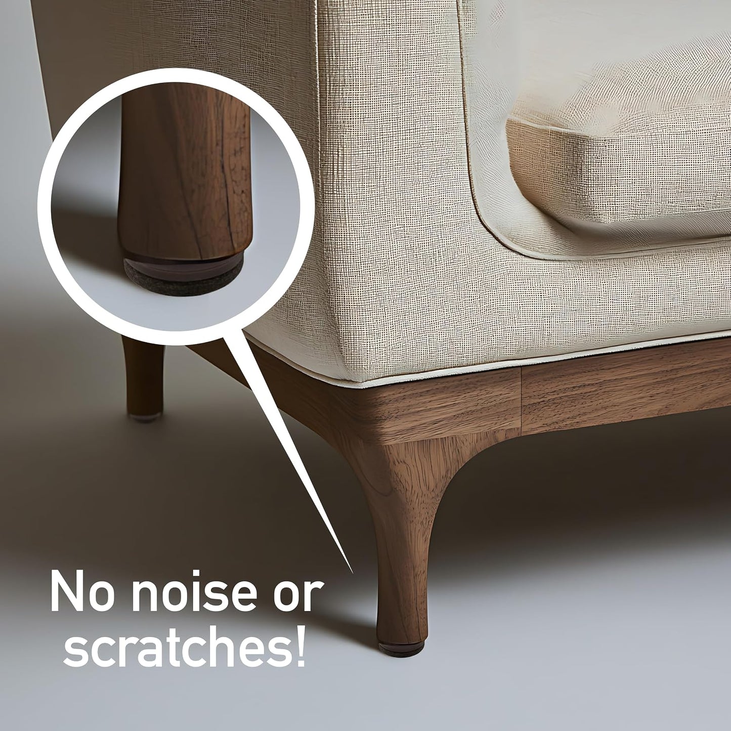 softtouch 7/8" Round Nail On Heavy Duty Felt Furniture Pads for Wood Furniture, Protect Hard Floor Surfaces from Scratches, Brown (8 Pack)