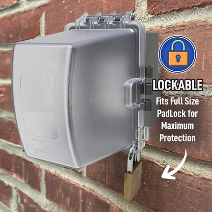 Sealproof 1-Gang Weatherproof In Use Outdoor Outlet Extra Deep Cover | Lockable, UL Extra Duty Compliant, 18 Configurations, Polycarbonate