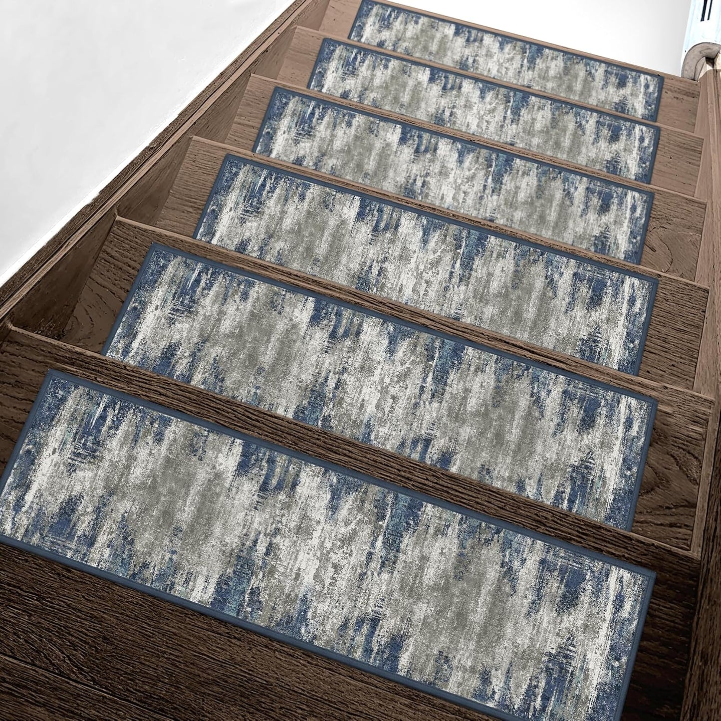 sarben Non Slip Stair Treads for Wooden Steps 15PCS - 8"x30" Indoor Safety Carpet, Edging Mats with TPE Adhesive Backing, Pet and Elderly Friendly Stair Rugs (Taupe) - Colors B