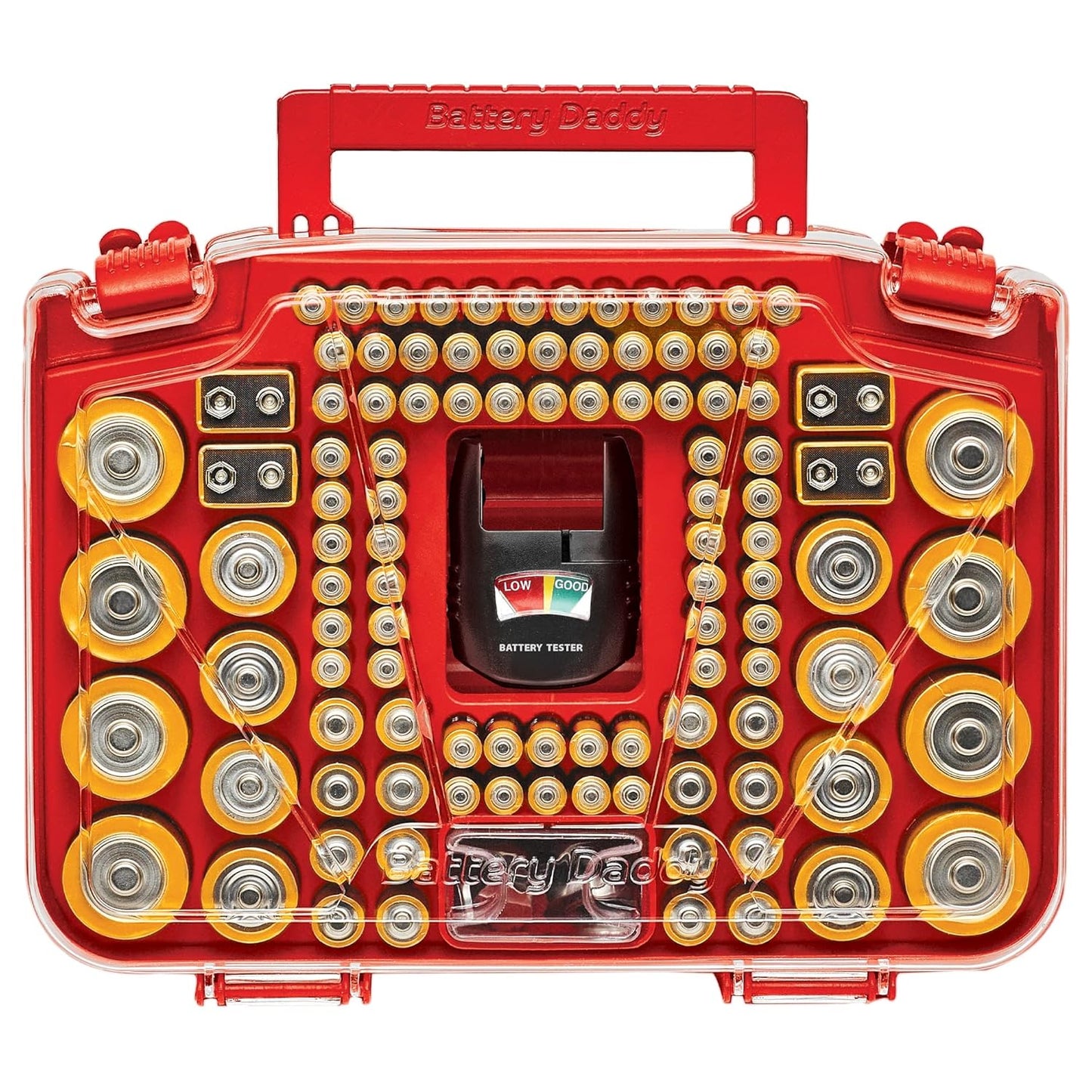 Ontel Battery Daddy Smart - Battery Organizer Storage Case with Tester, Stores & Protects Up to 150 Batteries, Clear Locking Lid, As Seen On TV, Smart - 150 Batteries (BADAS-MC4)