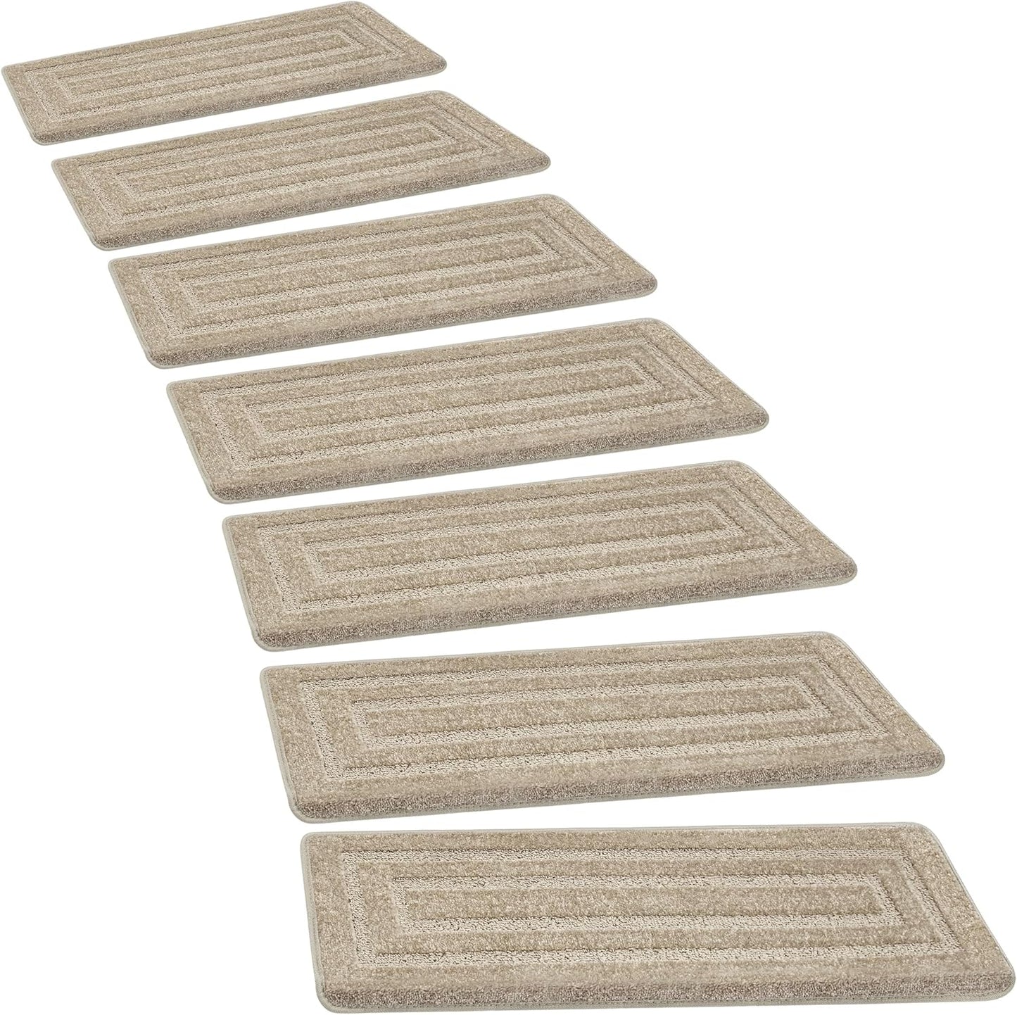 PURE ERA Carpet Stair Treads Tape Free Non Slip Indoor Stair Carpet Stair Protectors Pet-Friendly Non-Slip Skid Resistant Washable Reusable 8" x 30"(2 Pieces,Black)