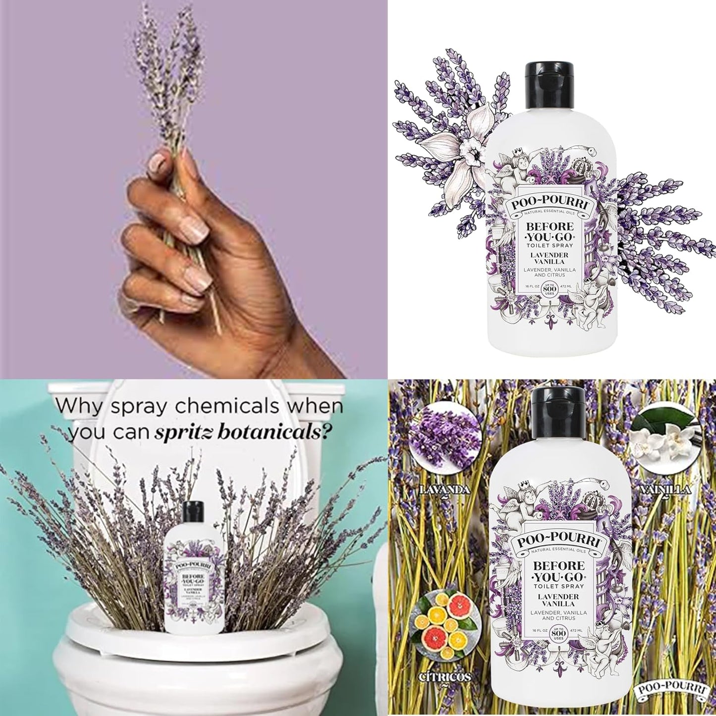 Poo-Pourri Before-You-Go Toilet Spray, Bamboo Rain, 2 Fl Oz, Up to 100 Uses, Bathroom Odor Deodorizer with Essential Oils for Home or Work, Travel Essentials, TSA Approved Size, Bamboo & Fresh Grass