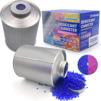 Wisesorb 800 Gram Gun Safe Dehumidifier, 2 Pack of 1.77 LBS Rechargeable Dehumidifier Blue to Pink Silica Gel Desiccant Moisture Absorbers, Dehumidifiers for Room, Bedroom, Safe, Closet, Bathroom, Car