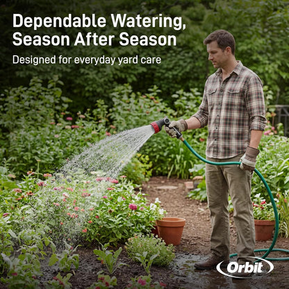 Orbit 58993 7-Pattern Watering Nozzle with Thumb Control, Black