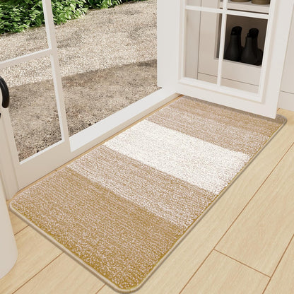 Kitinjoy Indoor Outdoor Door Mat, 32x20 Non-Slip Absorbent Dirt Trapper, Low-Profile Washable Inside Entrance Front Floor Mat, Sturdy Soft Entry Doormats for Entryway, Grey
