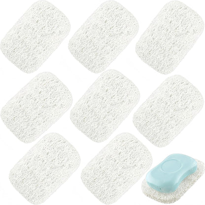 8 Pack Soap Saver Pads,Self Draining Soap Holder Pad for Bar Soap,4.3"×3" Soap Saver Holder,PVC Lifting Mats for Shower Bathroom Kitchen Sink, Keep Soap Dry
