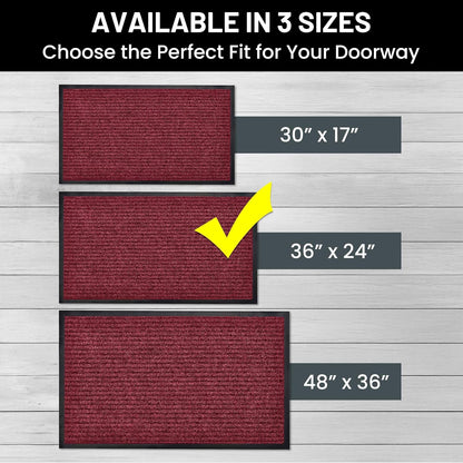 Sierra Concepts Front Door Mat Welcome Floor Mats - Entryway Indoor Outdoor Entrance Doormat, Patio, Porch, Muddy Shoe, Inside Outside Low Profile, 30x17 inches, 2-Pack Gray