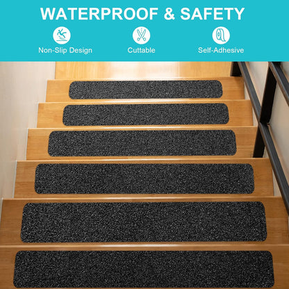 Qingluan Grip Tape, Heavy Duty Anti Slip Tape for Stairs Outdoor/Indoor Waterproof 4" x 33 ft, Safety Non-Slip Roll for Stair Step Traction Treads Stair Non Slip Strips Grey