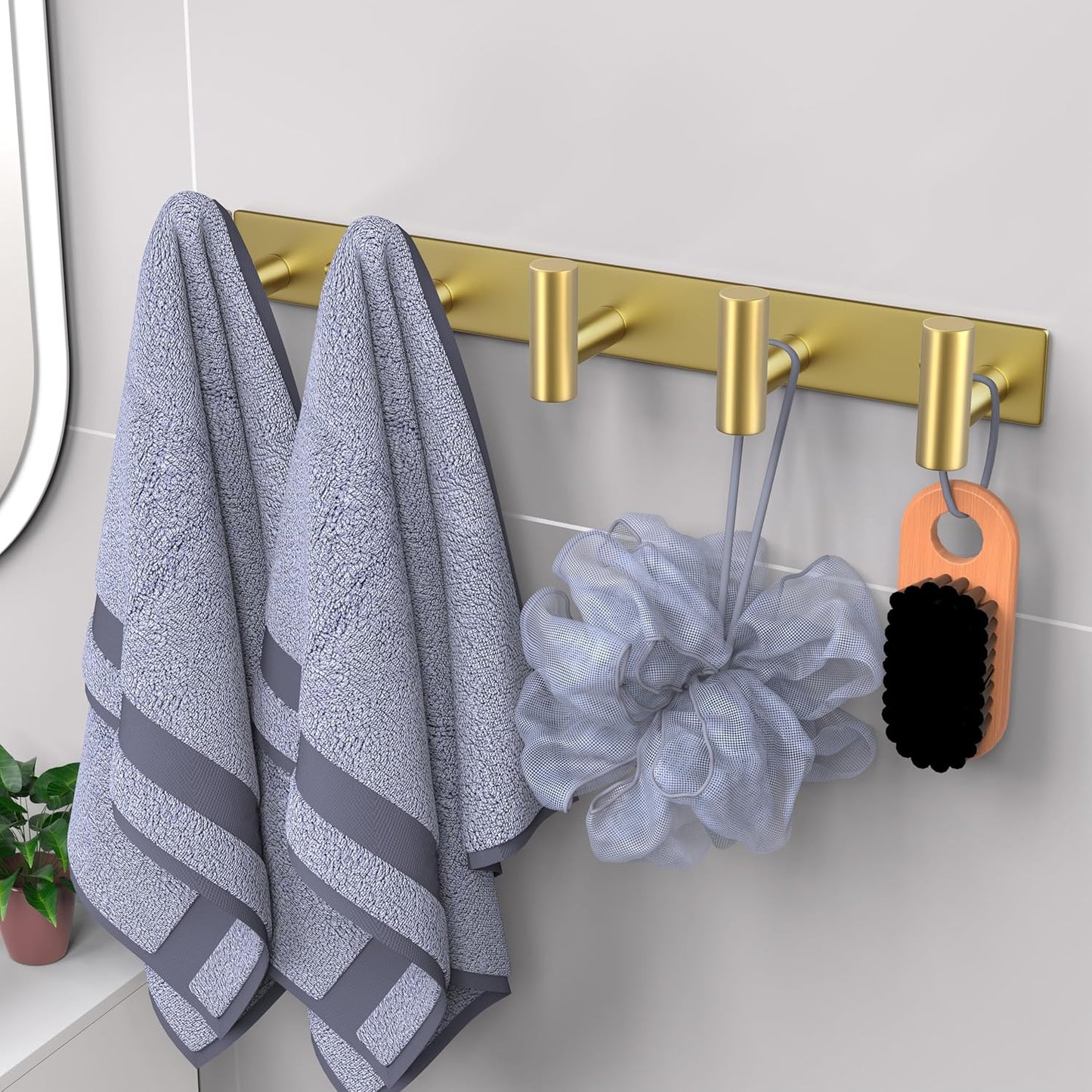 VAEHOLD Black Hat and Coat Wall Mount Rack - 3 Hooks for Robes, Bags, Keys, and Towels - Bathroom Towel Hanger Organizer (1 Pack)