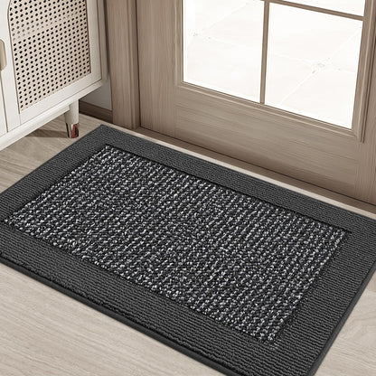 BEQHAUSE Indoor Door Mat 20" x 32", Dirt Trapper Door Mats Non-Slip Entryway Rugs Washable, Resist Dirt Absorbent Welcome Mat, Low Profile Floor Mats for Front Back Door and Entryway, Taupe