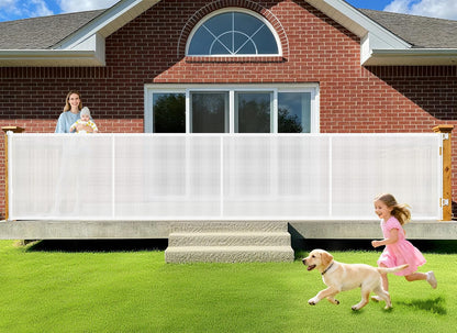 71 inch Retractable Baby Gates, EZIGO Extra Wide Baby Gate for Large Opening Extra Long Mesh Gate for Kids or Pet Dog Gate Child Safety Gate for Stairs Hallways Doorway Indoor Outdoor, Gray