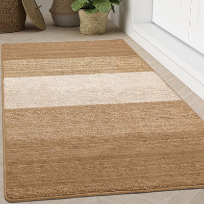 Kitinjoy Indoor Outdoor Door Mat, 32x20 Non-Slip Absorbent Dirt Trapper, Low-Profile Washable Inside Entrance Front Floor Mat, Sturdy Soft Entry Doormats for Entryway, Grey