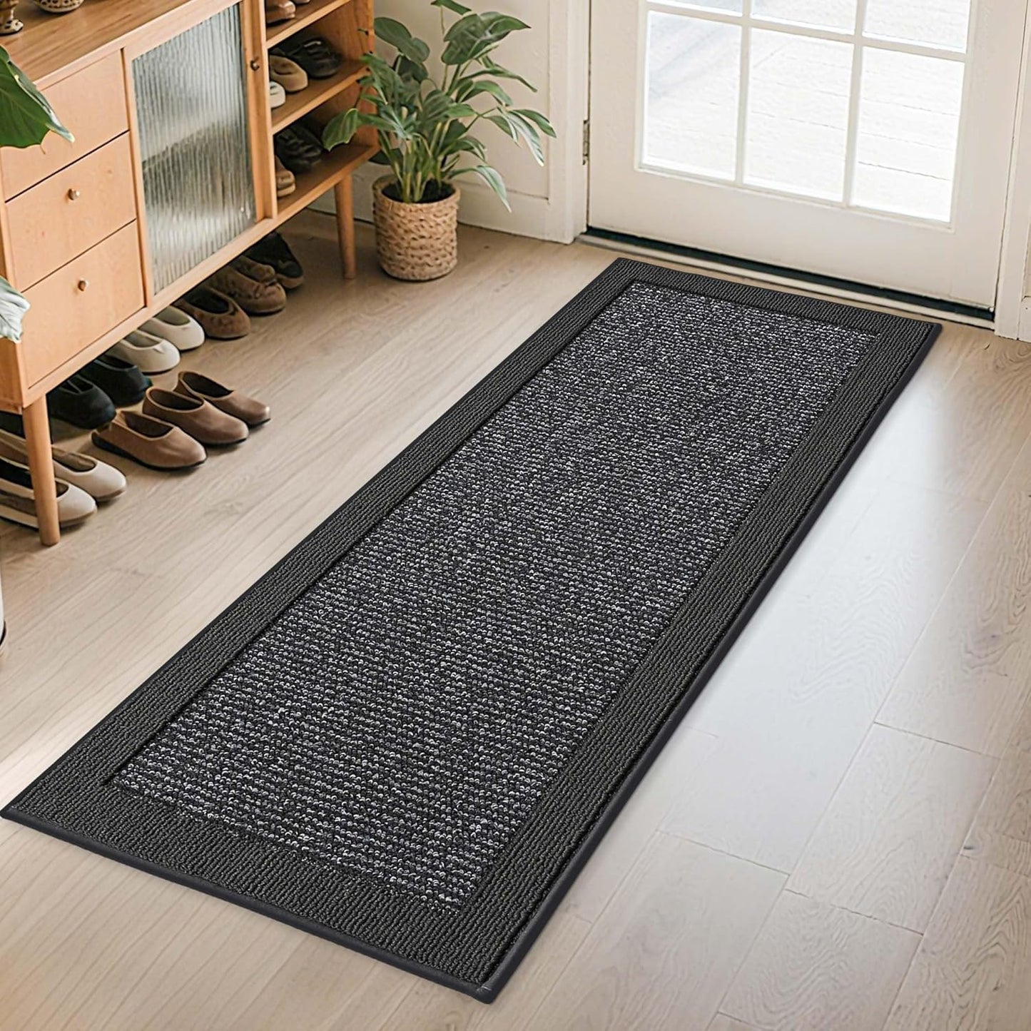 BEQHAUSE Indoor Door Mat 20" x 32", Dirt Trapper Door Mats Non-Slip Entryway Rugs Washable, Resist Dirt Absorbent Welcome Mat, Low Profile Floor Mats for Front Back Door and Entryway, Taupe