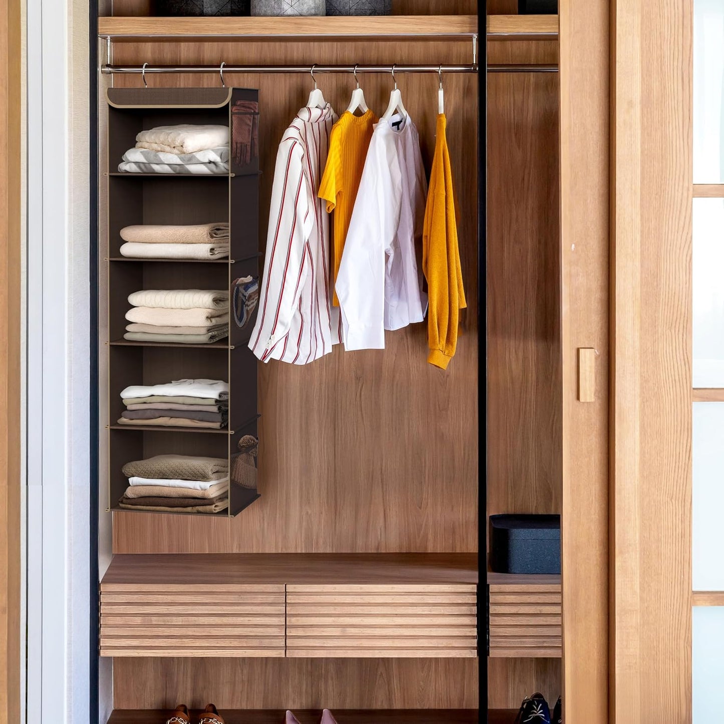 Simple Houseware 6 Shelf Hanging Closet Organizer, Gray