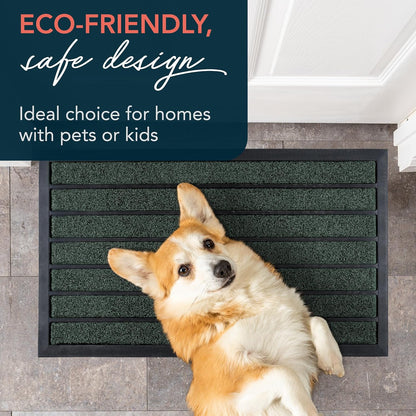 ubdyo Extra Durable Door Mat - Dirt Trapping Outdoor Welcome Mats - Non-Slip Outdoor Indoor Entrance - Low Profile Front Doormat (30" x 17", Bright Brown)