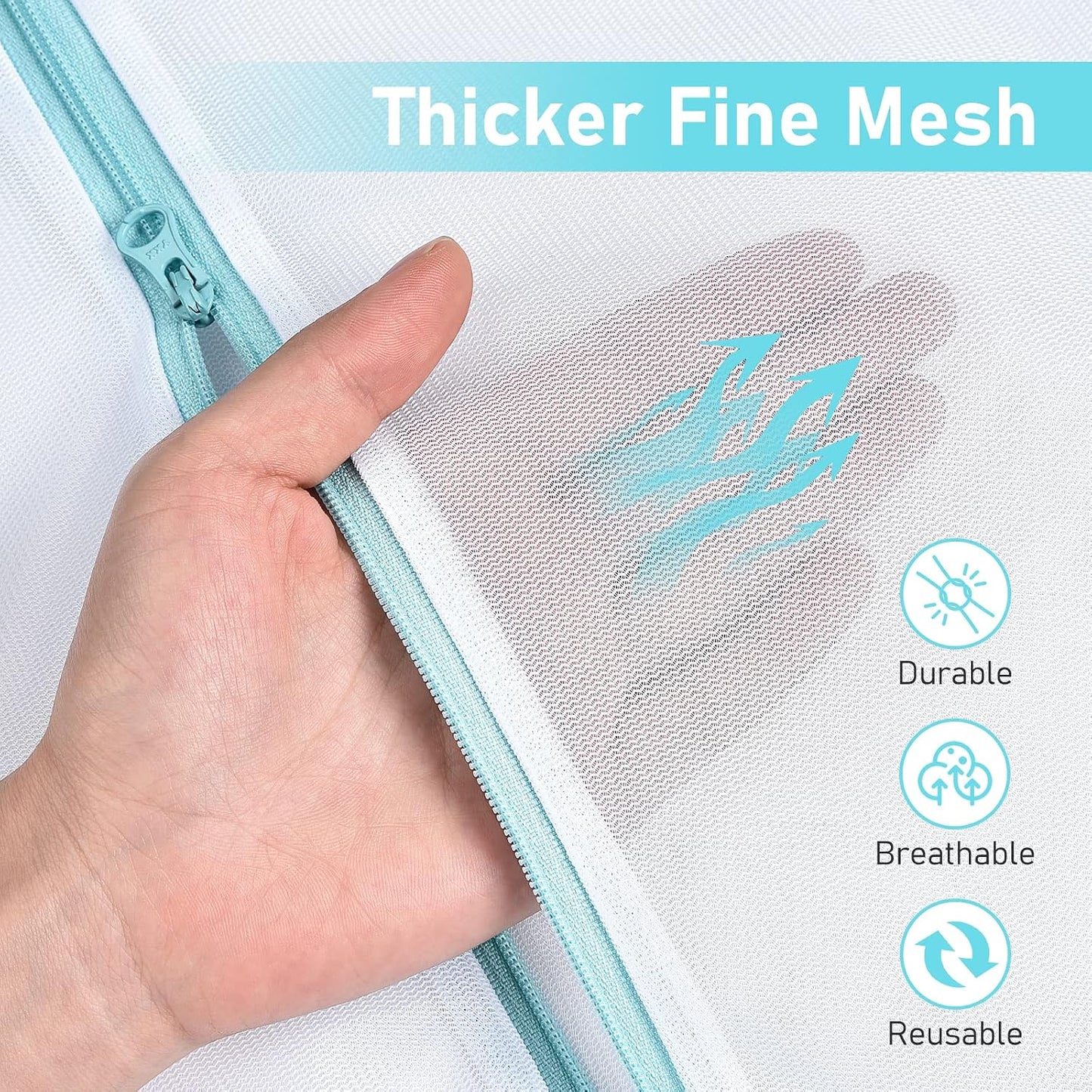OTraki Large Mesh Laundry Bags 28x35 inch Zipper Mesh Lingerie Bags for Washing Delicates Net Laundry Mesh Bag Machine Washable for Dorm Hotel Camp Don't Drying, Melting 140-176℉, White