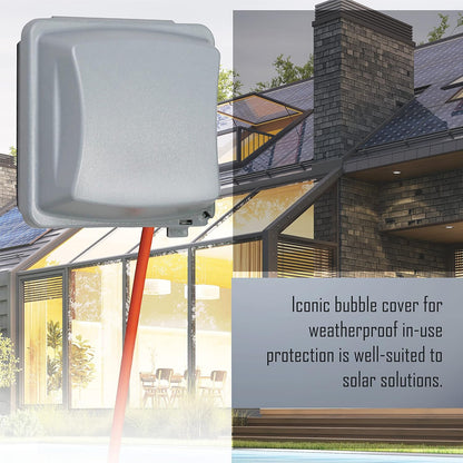 TayMac MM2410G Gray Polycarbonate 2-Gang Weatherproof In-Use Electrical Outlet Cover for Home Improvement, 2.75-in. Deep Outdoor Outlet Cover for Electrical Box, UFAST 55-in-1, Rated NEMA 3R