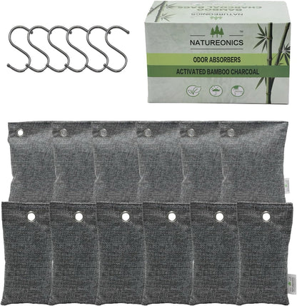 Charcoal odor absorber, Charcoal Air Purifying Bags, Odor Absorber, Air Purifying Bags for Home, Closet Air Freshener, Odor Eliminator for Car, Shoes & Gym bags. Premium Qulity and a Large Quantity.