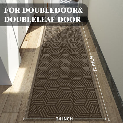 Yimobra Front Door Mat, All-Season Waterproof Outdoor Mat for Entrance with Drainage Holes, Heavy Duty Non-Slip Doormat for Garage Patio Entryway Indoor, 29.5x17, Red