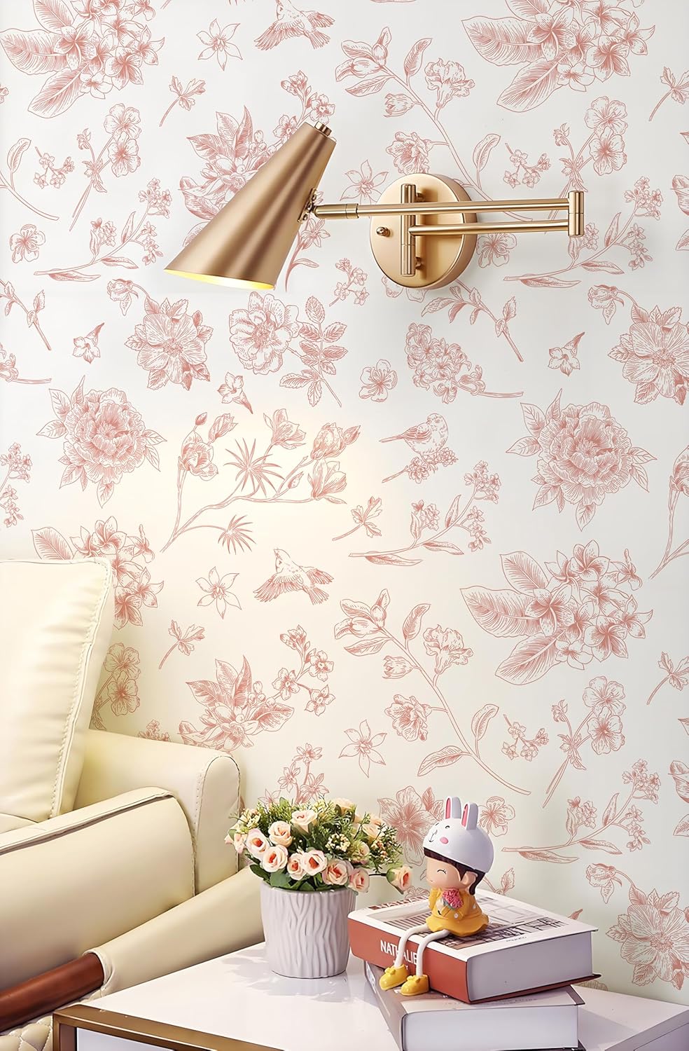 Safiyya Peel and Stick Wallpaper Floral Green and White Leaf Contact Paper for Cabinets 17.3"x 78.7" Self Adhesive Removable Wallpaper for Bathroom Renter Friendly Wall Paper Vinyl Roll