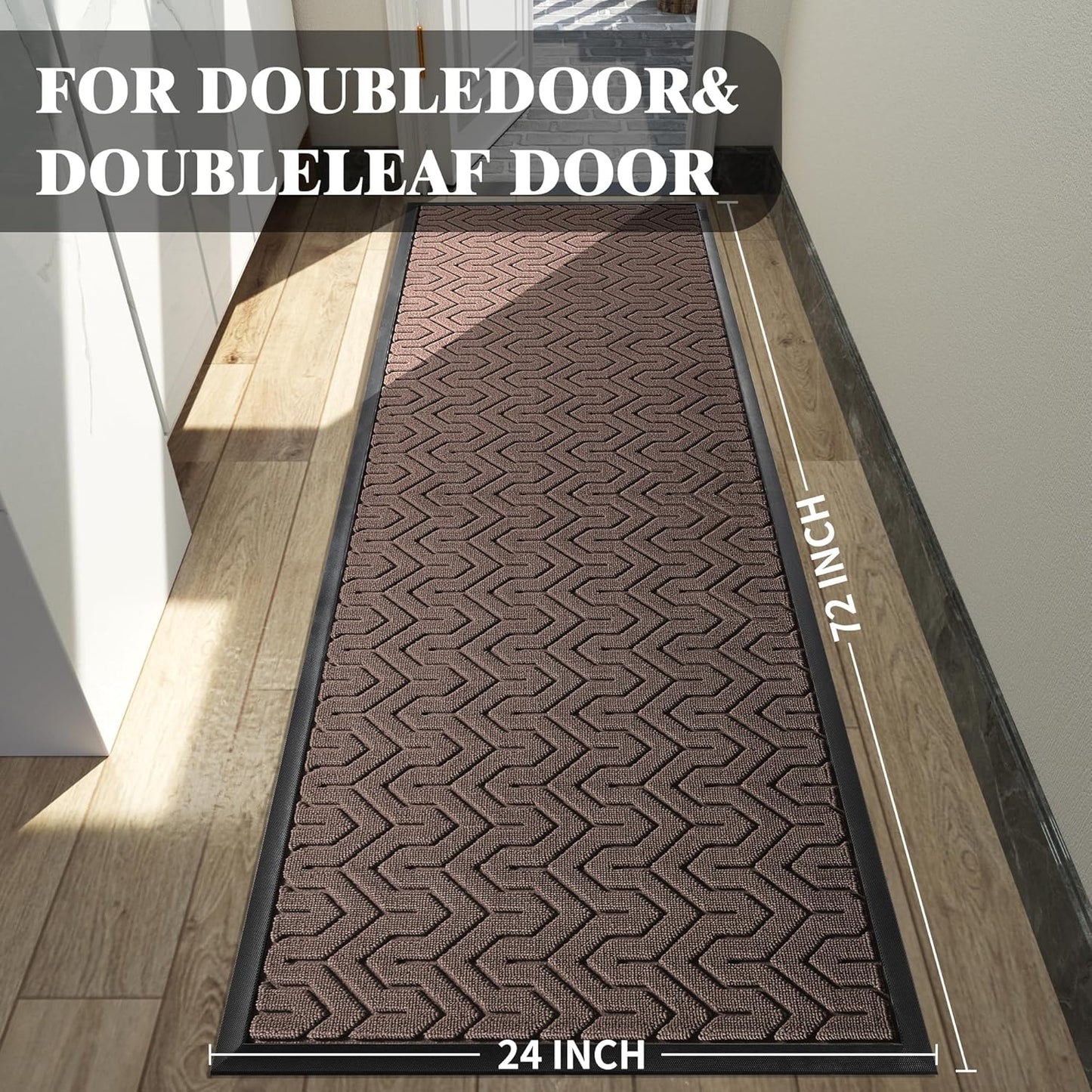 Yimobra Front Door Mat Outside Entrance 29.5x17, Waterproof Heavy Duty Outdoor Mats for Front Door, Non Slip Rubber Entry Mat for Garage Patio Indoor, Grey