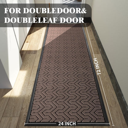 Yimobra Front Door Mat Outside Entrance 29.5x17, Waterproof Heavy Duty Outdoor Mats for Front Door, Non Slip Rubber Entry Mat for Garage Patio Indoor, Grey