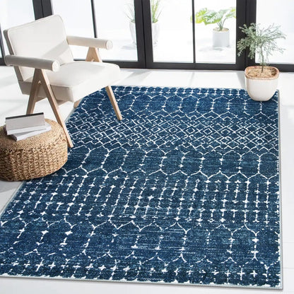 Lahome Moroccan Entry Rug 2x3, Non-Slip Washable Front Indoor Door Mat Rubber Backing Low-Profile Door Rugs, Small Geometric Print Distressed for Entryway Bathroom Kitchen, Black Hana